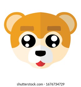Simple Vector Design of Yellow Head Bear