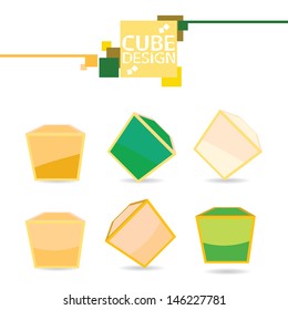simple vector digital cube icon set.  vector design elements. Cube 3d.
