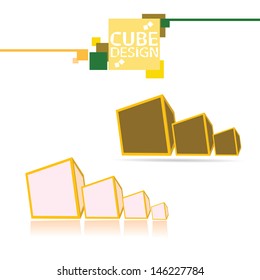 simple vector digital cube icon set.  vector design elements. Cube 3d.