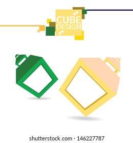 simple vector digital cube icon set.  vector design elements. Cube 3d.