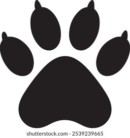 Simple Vector Dog Paw Print Icon Ideal for Pet Art Projects and Animal Lovers.