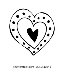 Simple vector doodle heart. Abstract illustration for design. Element for creating patterns, postcards, sublimations, decor. Valentine's day, love, wedding, relationship