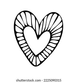 Simple vector doodle heart. Abstract illustration for design. Element for creating patterns, postcards, sublimations, decor. Valentine's day, love, wedding, relationship