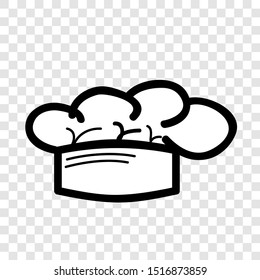 Simple Vector doodle Icon style, chef hat at transparent effect background
