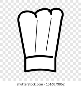 Simple Vector doodle Icon style, chef hat at transparent effect background
