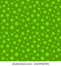 Simple vector doodle seamless pattern of the coronavirus cells.