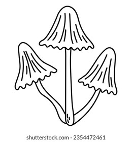 Simple vector doodle. Sketch drawing of forest mushroom. Easy to change color.