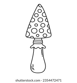 Simple vector doodle. Sketch drawing of forest mushroom. Easy to change color.