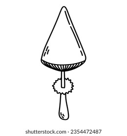 Simple vector doodle. Sketch drawing of forest mushroom. Easy to change color.