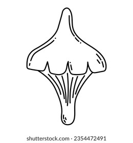 Simple vector doodle. Sketch drawing of forest mushroom. Easy to change color.