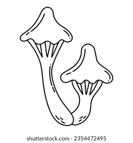 Simple vector doodle. Sketch drawing of forest mushroom. Easy to change color.