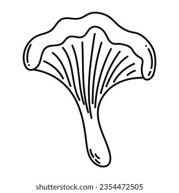 Simple vector doodle. Sketch drawing of forest mushroom. Easy to change color.