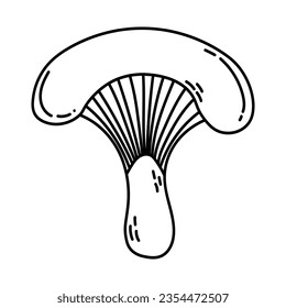 Simple vector doodle. Sketch drawing of forest mushroom. Easy to change color.