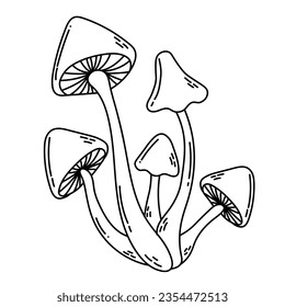 El doodle vectorial simple. Dibujo de boceto de setas del bosque. Es fácil cambiar de color.