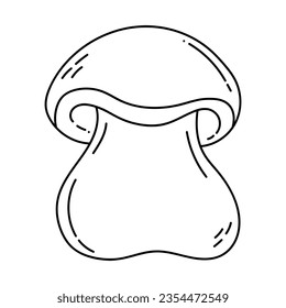 Simple vector doodle. Sketch drawing of forest mushroom. Easy to change color.