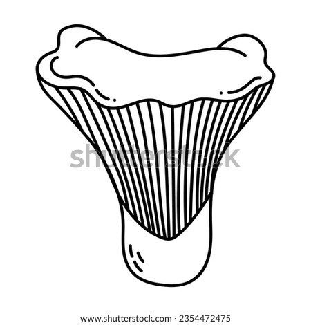 Simple vector doodle. Sketch drawing of forest mushroom. Easy to change color.