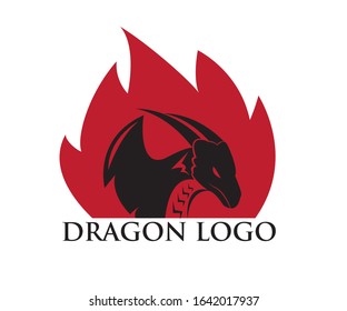 simple vector dragon design logo