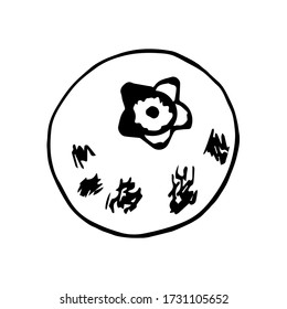 Dibujo vectorial simple en contorno negro. Berry salvaje, arándano azul aislado en un fondo blanco.