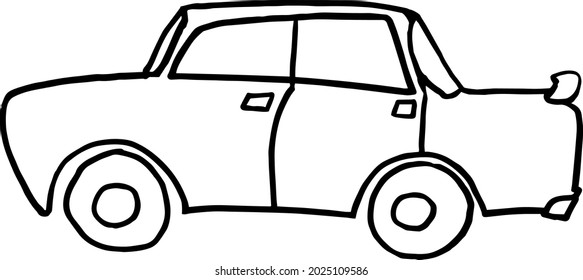 simple car drawing for colouring