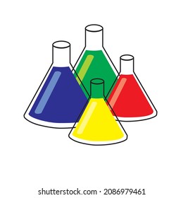 Es ist eine einfache Vektorzeichnung eines chemischen Röhrchens. Es ist aus Glas. Es wird zur Reaktion auf chemische Lösungen im Labor eingesetzt.