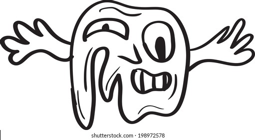 Simple vector drawing driving style cartoons, concept for halloween