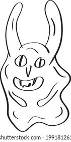 Simple vector drawing driving style cartoons, concept for halloween