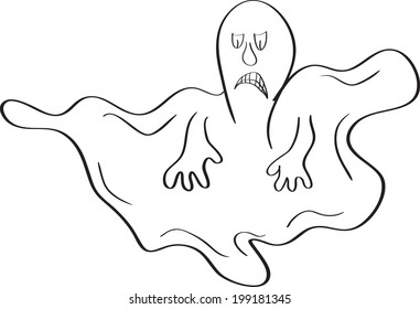 Simple vector drawing driving style cartoons, concept for halloween