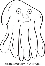 Simple vector drawing driving style cartoons, concept for halloween