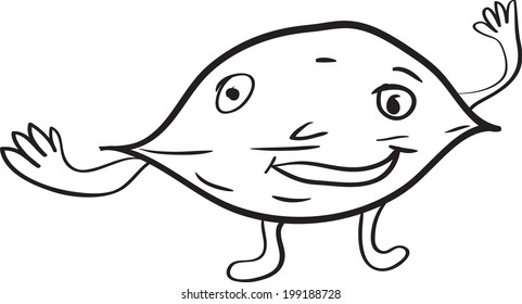 Simple vector drawing in the style of a nut cartoon sketches