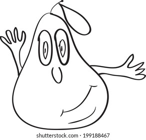 Simple vector drawing in the style of a pear cartoon sketches