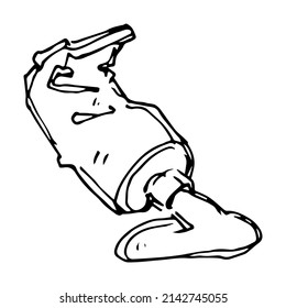 A simple vector drawing of a tube of paint. Elements for polygraphy. Art supplies.
