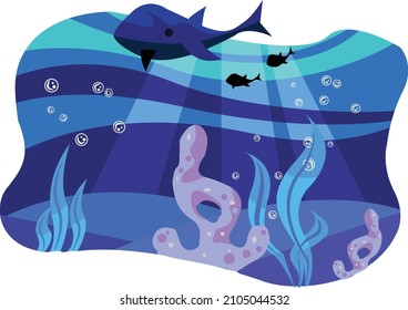 Simple vector drawing of under the sea