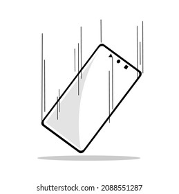 a simple vector of dropped mobile phone, can be used as vector illustrations or icon
