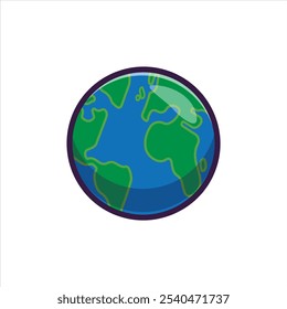 Simple vector of Earth with continents outlined. Perfect for educational, travel, or global-themed designs