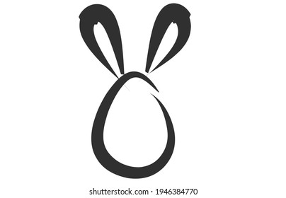Simple vector of easter day, eggs and rabbits