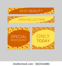 Simple vector editable templates. Modern abstract design for web, promo, ads, banners, social media etc.