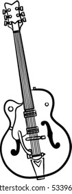 A Simple Vector Electric Guitar Line Art Illustration