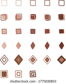 Simple vector elements-squares and rhombuses. Abstraction and ornament. You can change the color of elements.
