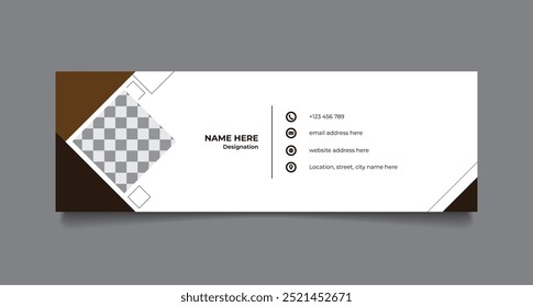 Simple vector email signature or email footer design template