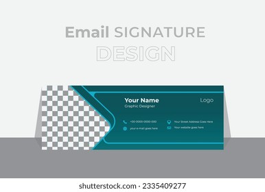 simple vector email signature template design or email footer and personal social media cover design.