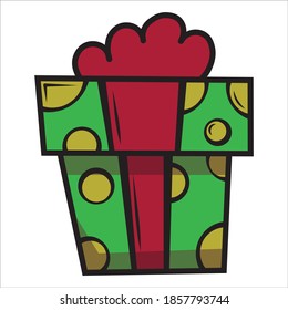 simple vector eps illustration icon of a new year's christmas present gift on white background isolated