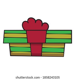 simple vector eps illustration icon of a new year's christmas present gift on white background isolated