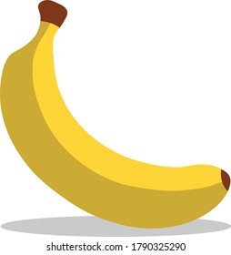 simple vector eps illustration of a yellow banana with shadow on white background