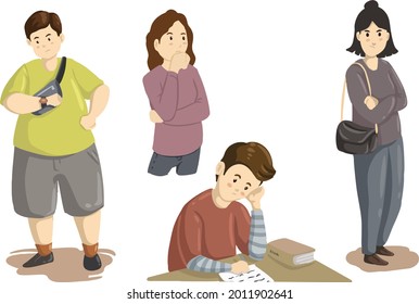 simple vector for expression and mood, vector of several people with different expressions cute characters, you can use as graphic material, advertisements, posters, and anything about expression