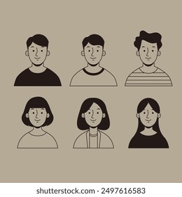 simple vector face icon illustration