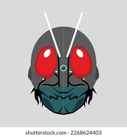 simple vector face of kamen rider shin