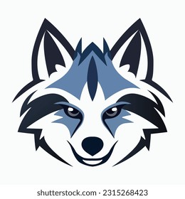 simple vector a face logo of a racoon. racoon face icon.