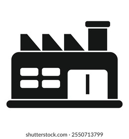 Simple vector of a factory building with smokestacks emitting pollution