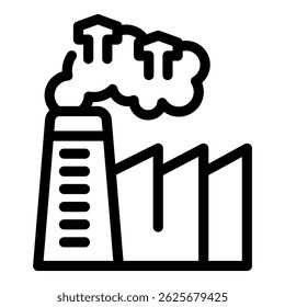 Simple vector of a factory emitting smoke into the air, representing industrial pollution