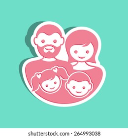 Simple vector family label with parents and children